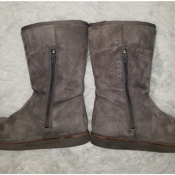 UGG Women's Gray Suede Winter Boots - Picture 8 of 12